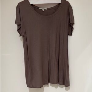 Rich & Skinny Chestnut Color Relaxed Short Sleeve Top